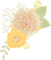 graphic of yellow and peach flowers
