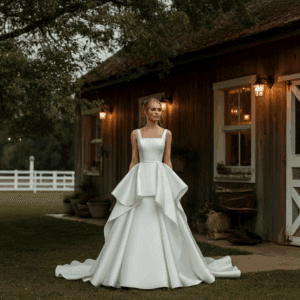 Layered ball gown at Jax wedding venue.